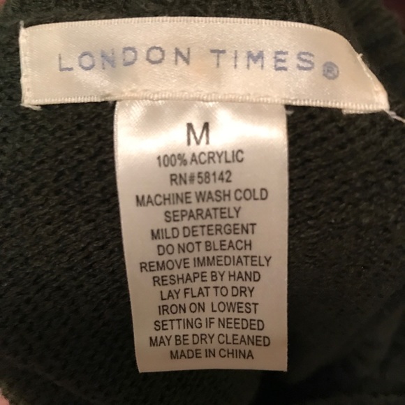 Olive Green Cowl Neck 3 quarter Sleeves Knit Dress - Picture 8 of 8